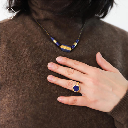 米马成衣 清末古董青金包镶嵌24K金项链给和我一样爱好收藏的同学 商品图2