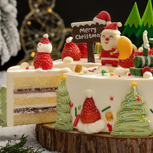 【圣诞礼】清甜草莓x甜润奶油，幸福莓好，如期而至，采用升级乳酪戚风胚和动物奶油，更好吃！（Y赣州幸福西饼蛋糕） 商品图4