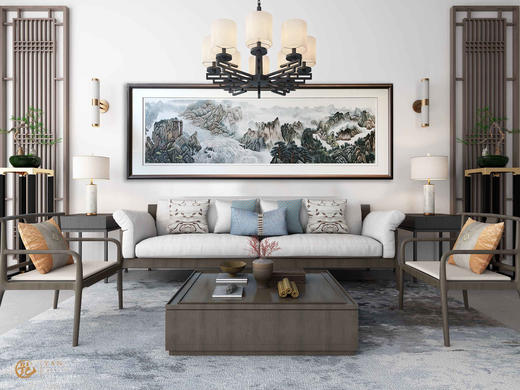 艷 湘绣  刺绣客厅 《沙发背景墙系列2m》 新中式挂画 商品图2