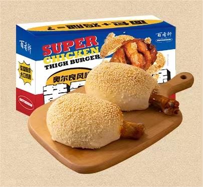 百肴轩 战斧黄金鸡腿堡夹心面包150g /奥尔良风味 商品图1