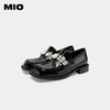 MIO米奥春季方头豆豆鞋复古单鞋英伦风一脚蹬乐福鞋M231530102 商品缩略图1