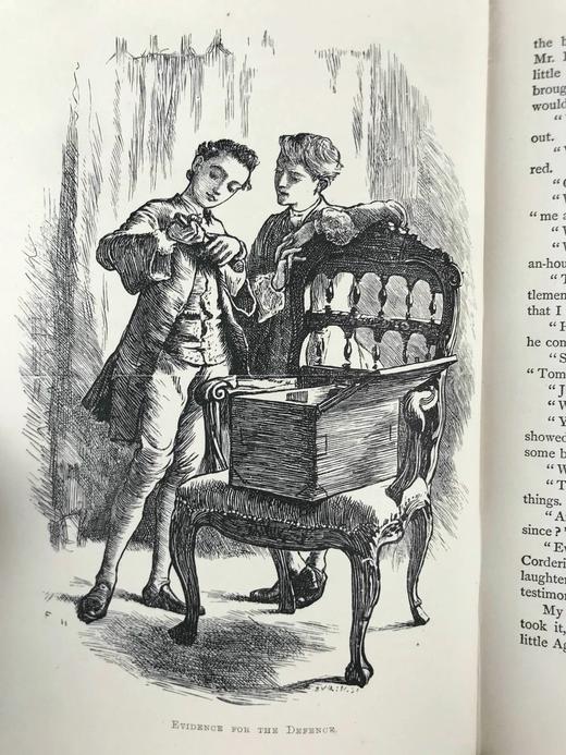 1869年 萨克雷《丹尼斯·杜瓦尔/鳏夫洛弗尔》 作者亲绘多幅插图 漆布精装大32开 商品图7