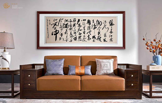 艷 湘绣  刺绣客厅 《沙发背景墙系列1.6m-1.8m》 新中式挂画 商品图3