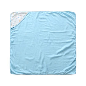 丽婴房-寝具类（常年）F2竹棉纱布单层包巾浅蓝90*90