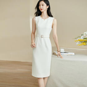 米思阳2026春季新款气质淑女纯色修身包臀裙子无袖内搭连衣裙0189