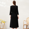 EITIE爱特爱春季新款气质时尚西装翻领收腰A字百褶拼接连衣裙6907601 商品缩略图4