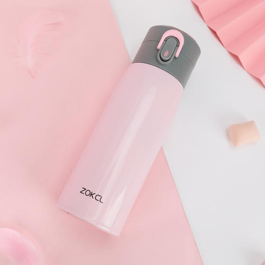 联众卓客系列弹跳杯ZK8017 白色 粉色 浅蓝色350ML 商品图3