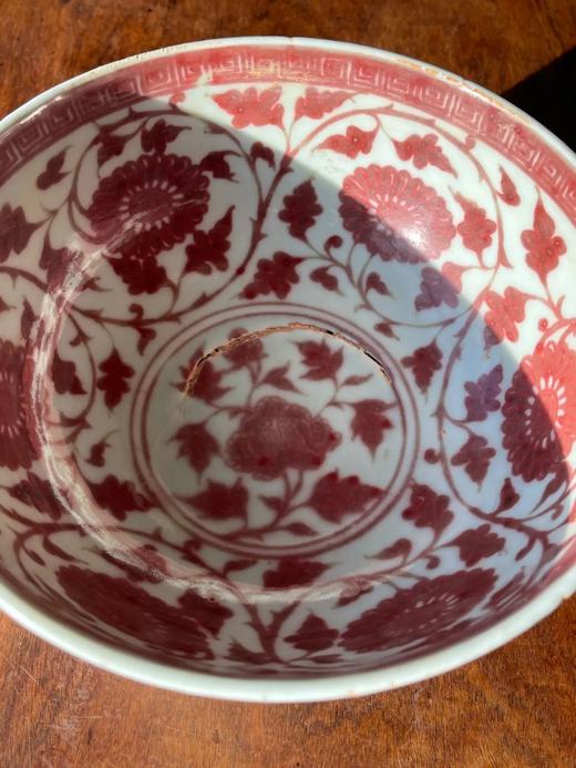 釉里红缠枝花卉纹大瓷碗，顺丰包邮 商品图6