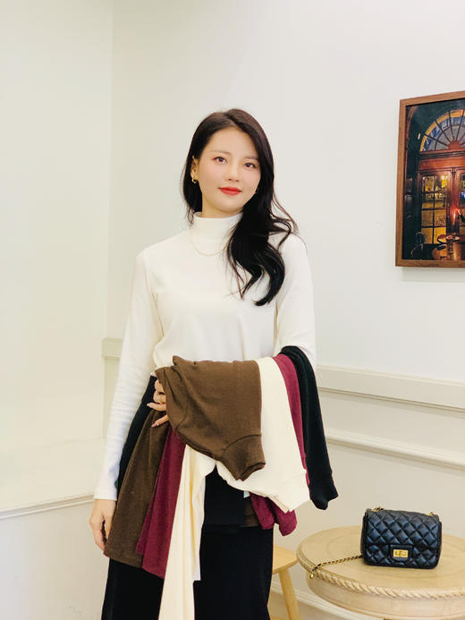 【百图lulu定制】【半高领德绒打底衫】德国进口 拜耳公司授权德绒面料 类似羊绒效果 半高领多色保暖打底衫 商品图5