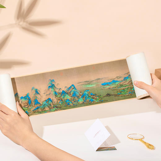 【故宫·装饰画】王希孟《千里江山图》迷你手卷立体卷轴高清复刻装饰画 商品图2