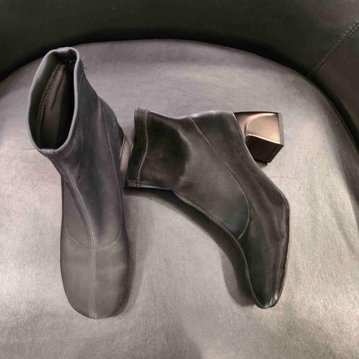 lfgj AR901弹力布时尚中粗跟短靴 商品图4