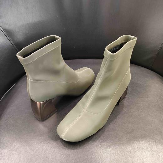 lfgj AR901弹力布时尚中粗跟短靴 商品图10