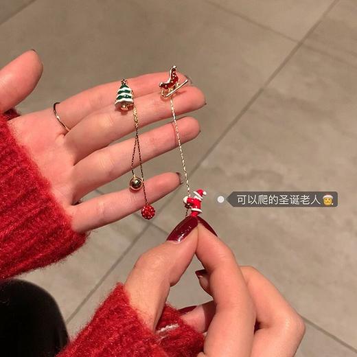 王炸返场圣诞节老人长款耳坠耳钉 少女小众设计独特耳环 商品图4