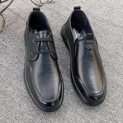 【新款DSE】大依优型大码皮鞋系带休闲皮鞋牛皮橡胶大底大号鞋子男士商务 商品图0