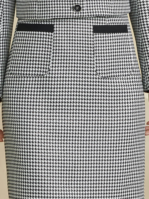 剩S 米思阳2024秋季新款优雅百搭千鸟格半身裙修身高腰显瘦包臀裙0231 商品图3