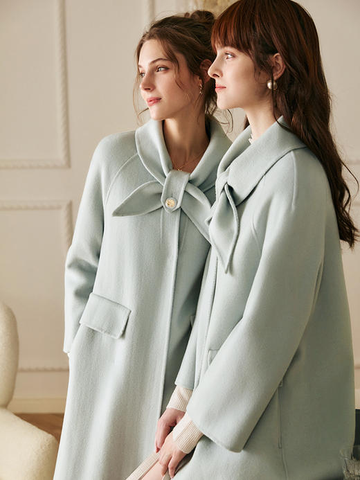 欧芮儿双面毛呢外套女秋冬2021新款宽松显瘦高端气质羊绒中长大衣 商品图1