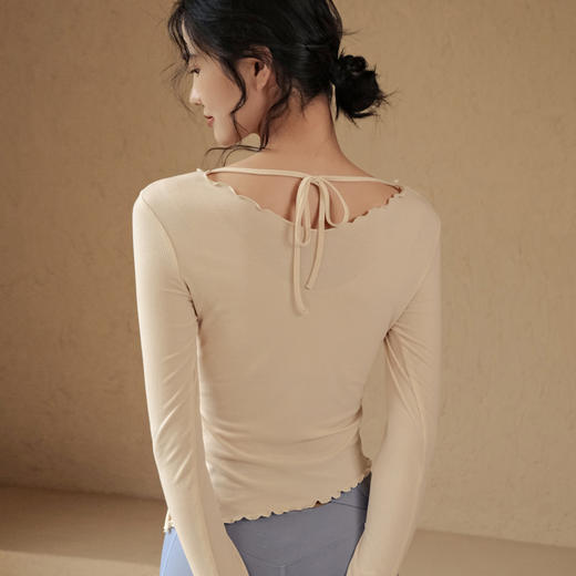 跃牌【禅语梵心系列】显瘦弹力速干紧身长袖T恤 无胸垫FX1148（不带胸垫） 商品图2