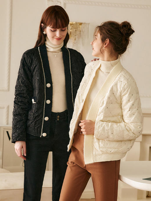 欧芮儿小香风羽绒服女冬季新款2023宽松显瘦时尚洋气白鸭绒短外套 商品图3