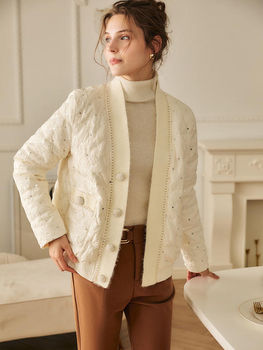 欧芮儿小香风羽绒服女冬季新款2023宽松显瘦时尚洋气白鸭绒短外套 商品图0