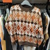 女咖色格子毛衣6228 商品缩略图1