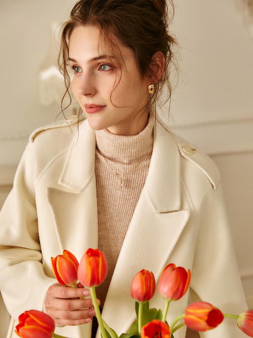 欧芮儿西装双面毛呢外套女冬季新款2021宽松显瘦时尚气质羊毛大衣 商品图1