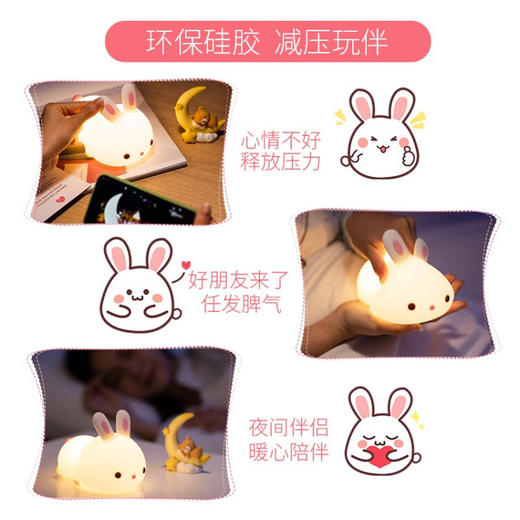 万火兔年吉祥物兔子硅胶小夜灯XHR 商品图4