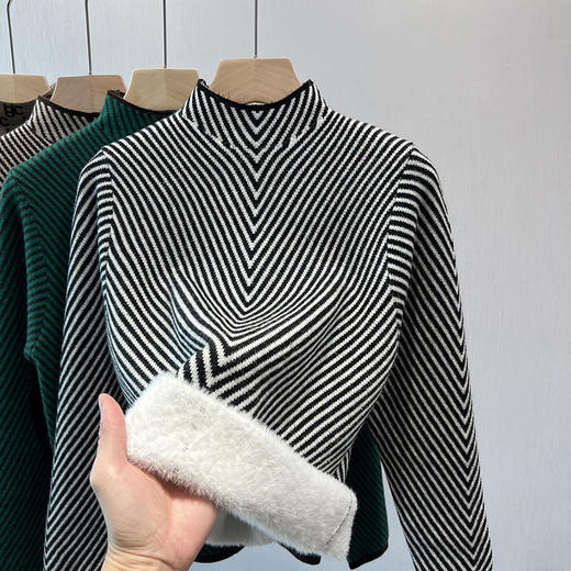 AA YN一体绒洋气半高领毛衣加绒加厚打底衫上衣 商品图1