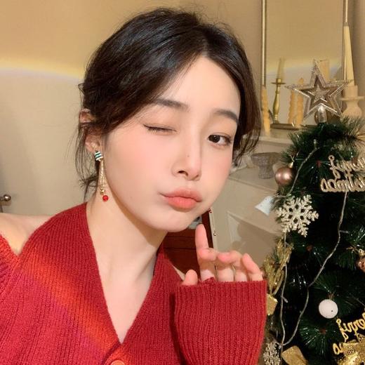 王炸返场圣诞节老人长款耳坠耳钉 少女小众设计独特耳环 商品图5