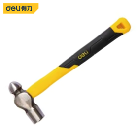 得力纤维柄圆头锤(黄)