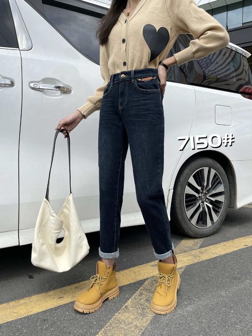 女牛仔抓绒微跨裤7150 商品图0
