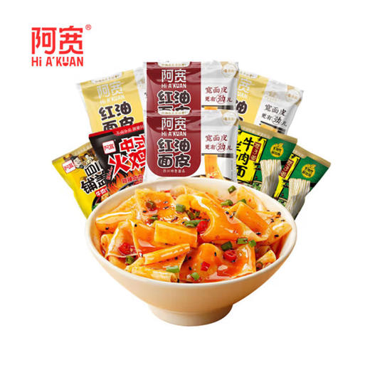 百家阿宽袋装红油干拌面皮（酸辣）【105g】 商品图0