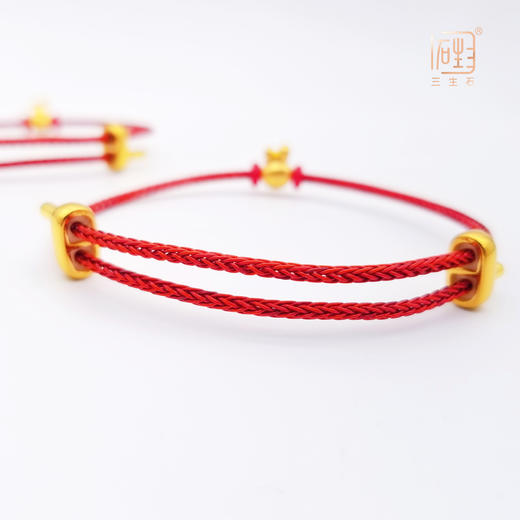 钱兔在握 足金红绳手链 商品图4