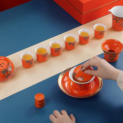 永利汇事事如意陶瓷功夫茶具套装礼盒装家用泡茶器盖碗茶杯礼品盒包装送礼 商品图2