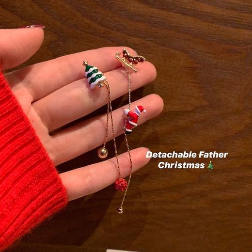 王炸返场圣诞节老人长款耳坠耳钉 少女小众设计独特耳环 商品图0