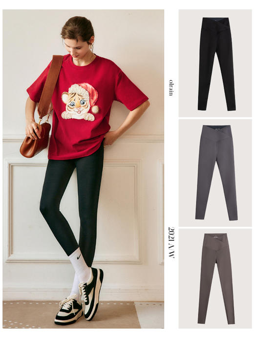 欧芮儿打底裤女夏季2022年新款高腰显瘦紧身高弹收腹提臀芭比裤子 商品图2