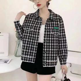 女黑白格毛衣6641