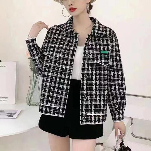 女黑白格毛衣6641 商品图0