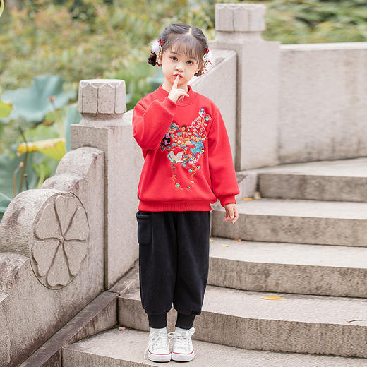 儿童拜年服套装中国风刺绣加绒过年服ZL2299 商品图2