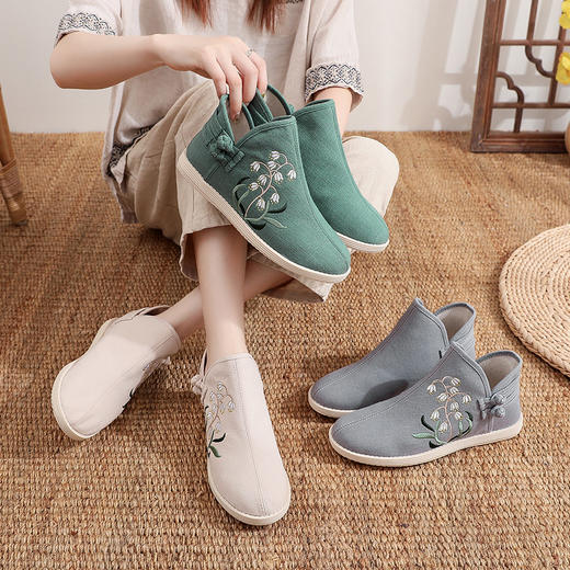 绣花鞋汉服鞋子，民族风老北京布鞋休闲布鞋GF-W-921 商品图0