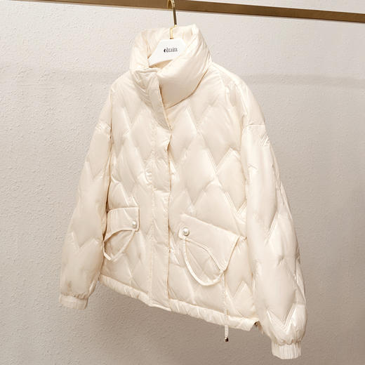 欧芮儿轻薄羽绒服女冬季2021年新款宽松时尚立领鸭绒设计感短外套 商品图0