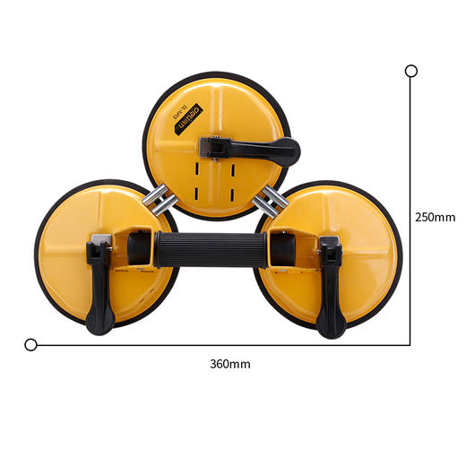 得力DL-XP13玻璃吸盘活动二爪3x75kg(黄) 商品图2