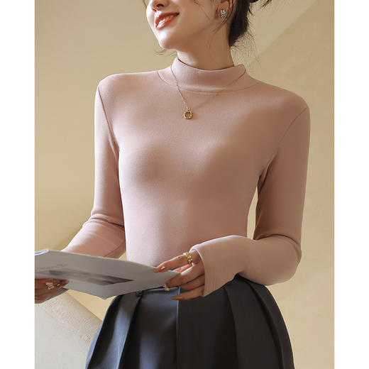 加厚洋气白色德绒，半高领加绒打底衫MC-2168 商品图5