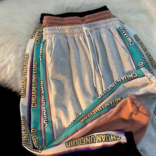 迎418/F1-2/ KG3652 侧面字母拼色休闲裤 商品图2