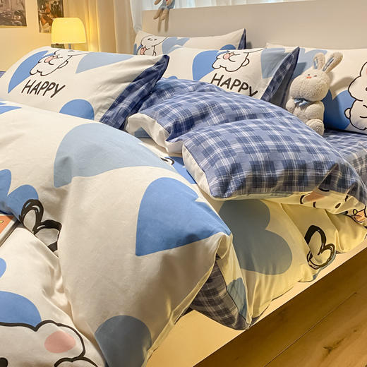 【全面印花四件套 享受如坠云端的触感体验】全棉ins小清新印花纯棉四件套床上用品床单被套宿舍三件套 商品图5