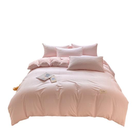 【AB双版 甄选水洗磨毛面料 细腻柔软一触难忘】ins华夫格纯色简约四件套水洗棉床上用品磨毛床单被套三件套 商品图4