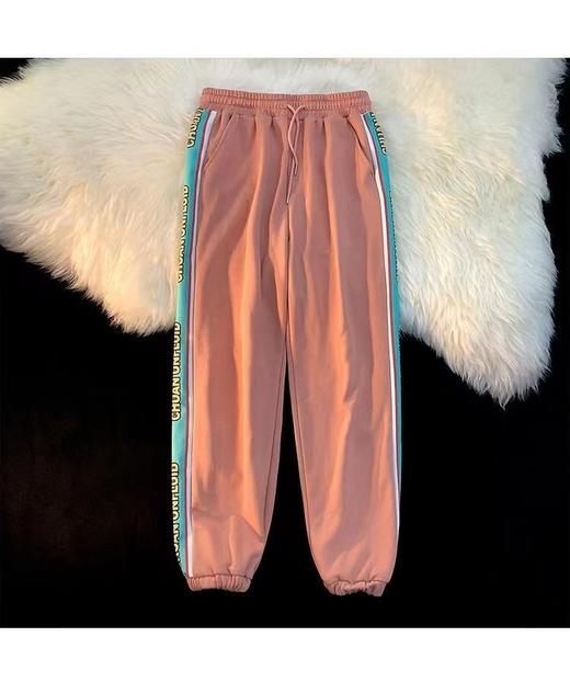 迎418/F1-2/ KG3652 侧面字母拼色休闲裤 商品图6