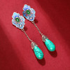 GYL-CP752景泰蓝滴胶工艺长款耳饰仿绿松石复古耳环女小众设计 商品缩略图0