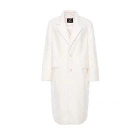 大理石纹绒皮白色大衣