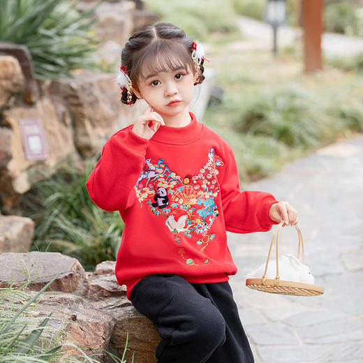 儿童拜年服套装，中国风刺绣加绒过年服ZL2299 商品图0