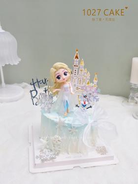 1027CAKE | 冰雪奇缘 城堡蛋糕 爱莎 卡通